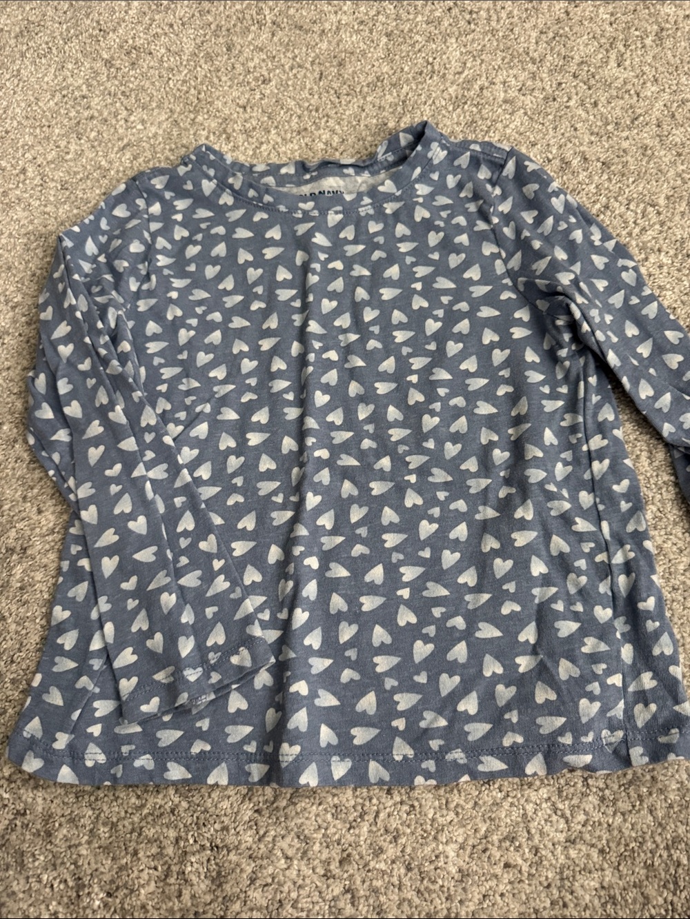 Old Navy Blue Long Sleeve Heart Print Tee